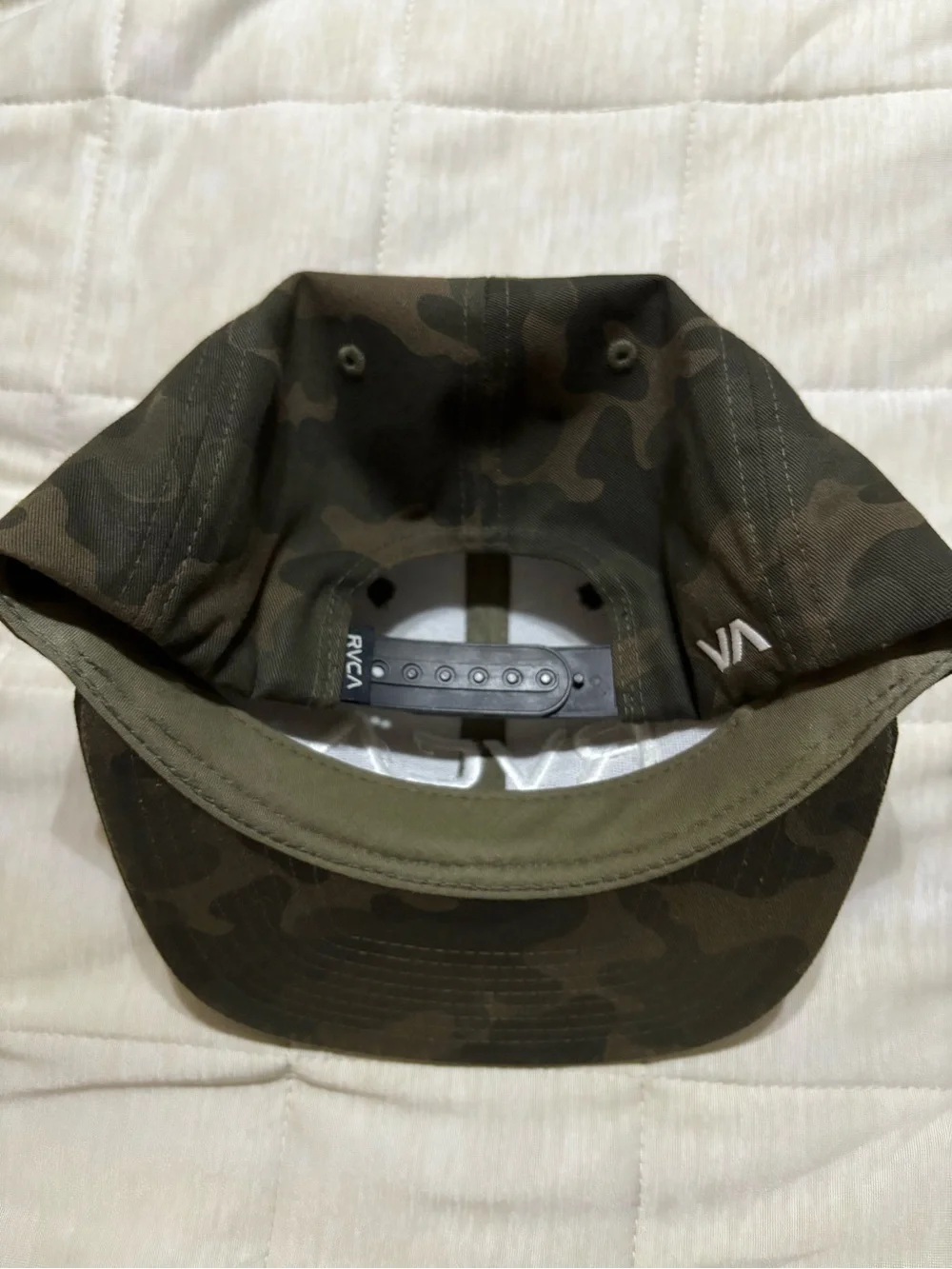 RVCA Olive Green Camo Flat-Bill Snapback Hat